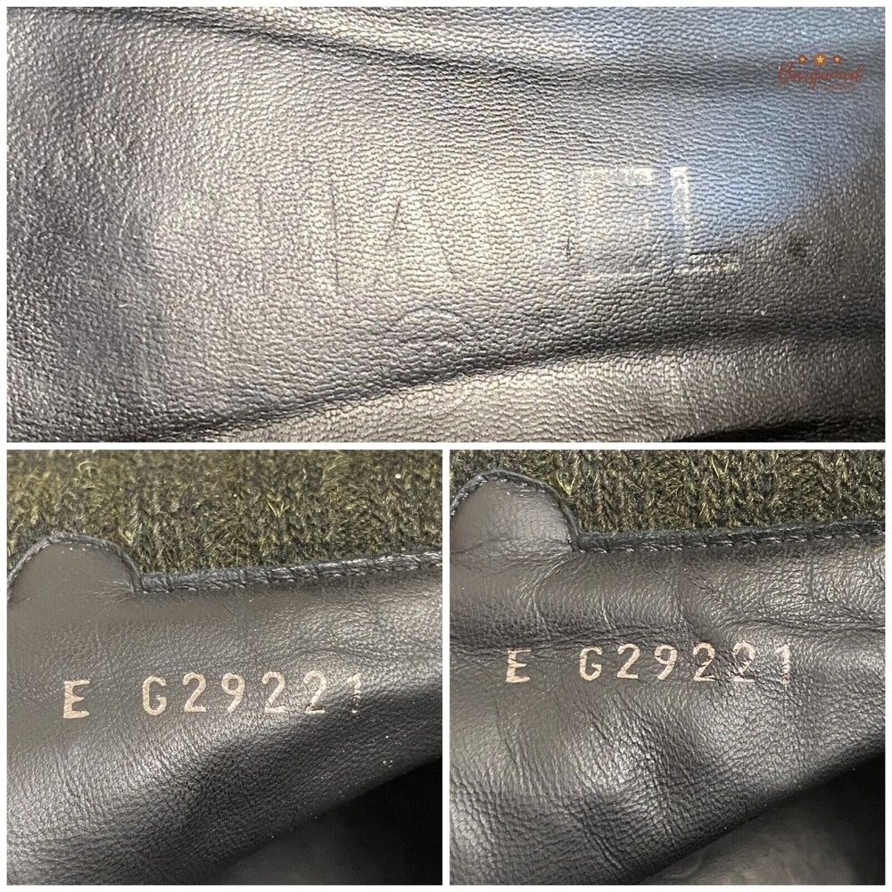 Authentic CHANEL Charcoal Distressed Leather Tweed CC Buttons Ankle Boots 10.5 - Picture 7 of 15